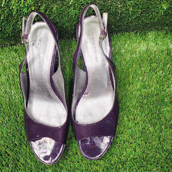 MARC FISHER | Peep toe Sling-Back Wedge Heel in GOOD condition - Picture 4 of 4